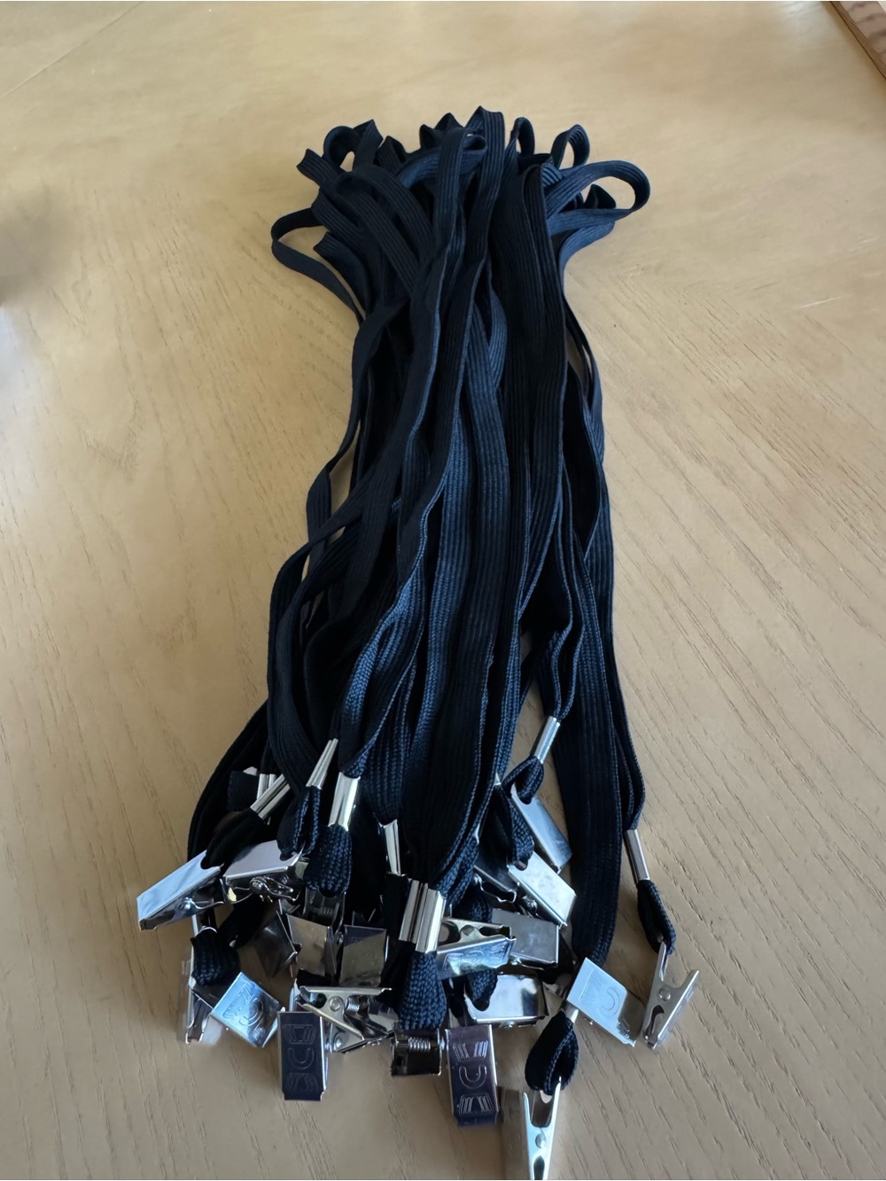 Bundle of 29 Black Lanyards with Metal Clip - Unbranded